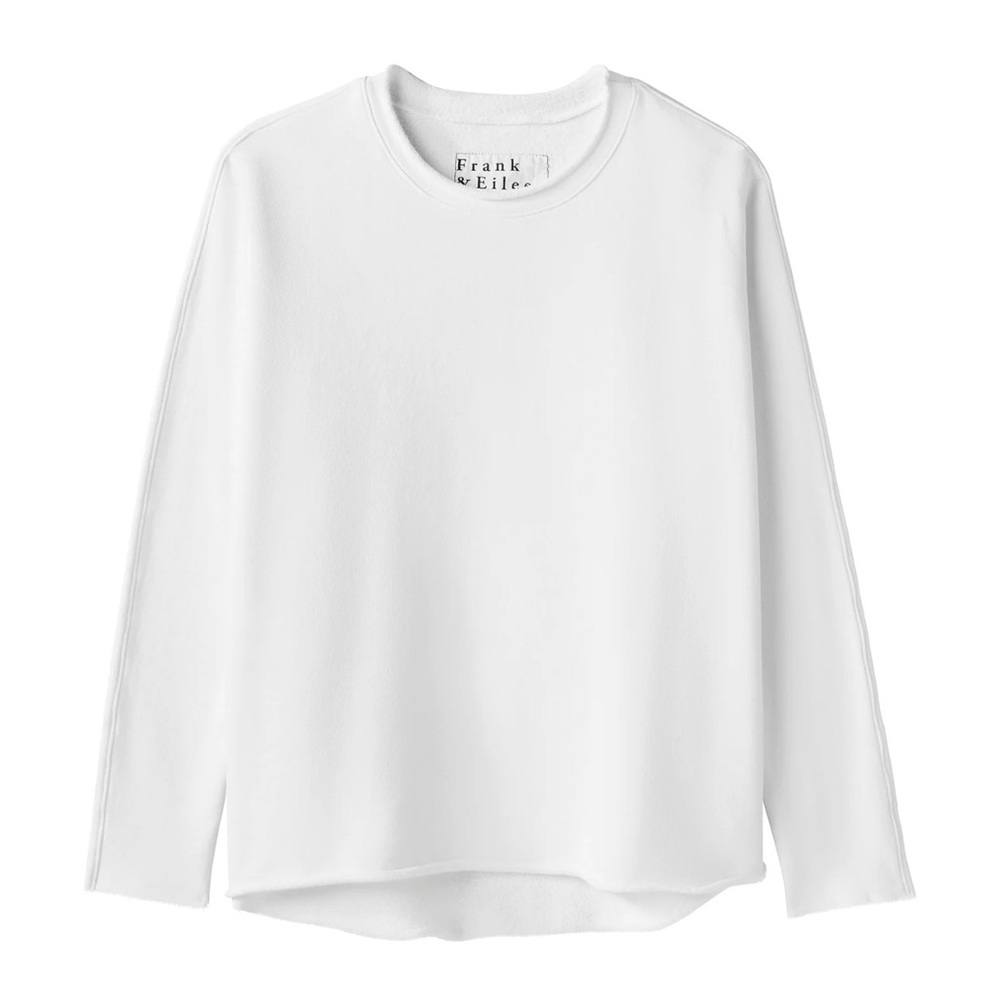 Frank & Eileen Classic White Top. Effie Funnel Neck
Capelet Sweatshirt - Picture 2 of 5